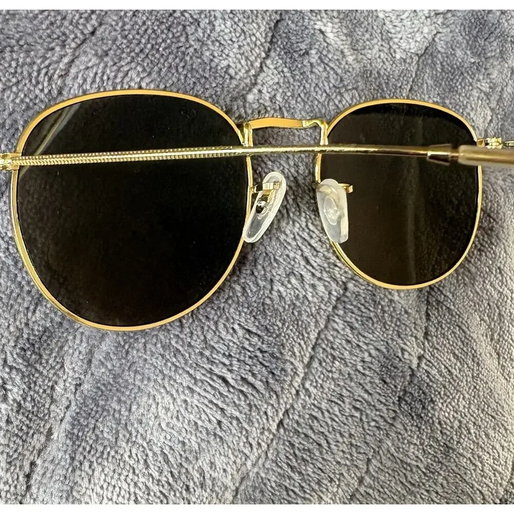 Ray-Ban RB3447 Round Metal Gold Color Sunglasses 53-18-138 Italy *Read*